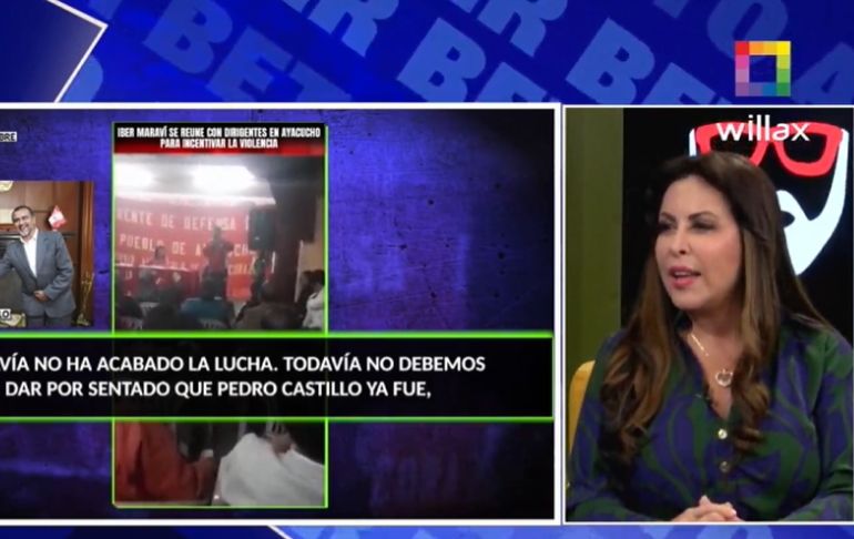 Patricia Chirinos alerta que integrantes del movimiento radical de Evo Morales están en varias regiones