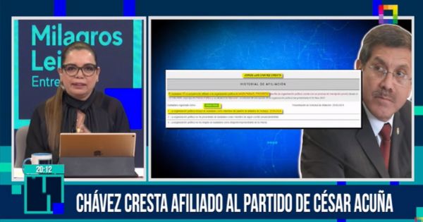 Portada: Exministro Jorge Chávez Cresta, denunciado por agresión física y psicológica, se afilió al partido de César Acuña