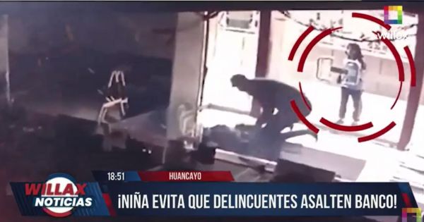 Huancayo: niña evita que delincuentes asalten un banco