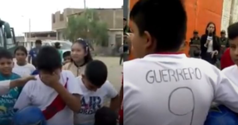 Portada: Niño escribió nombre de Paolo Guerrero en su camiseta y luego lloró de emoción al ver al futbolista