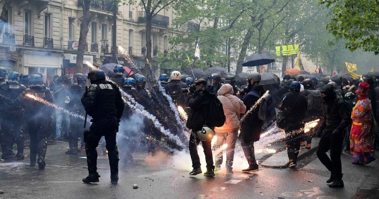 Francia conmemora el Día del Trabajador con protestas contra la reforma de pensiones