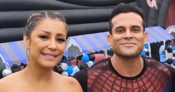 Karla Tarazona y Christian Domínguez celebraron el cumpleaños de su hijo y ¿coquetearon?: "Estás perdonado"