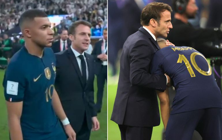 Qatar 2022: Presidente Emmanuel Macron consoló a Kylian Mbappé tras perder la final ante Argentina