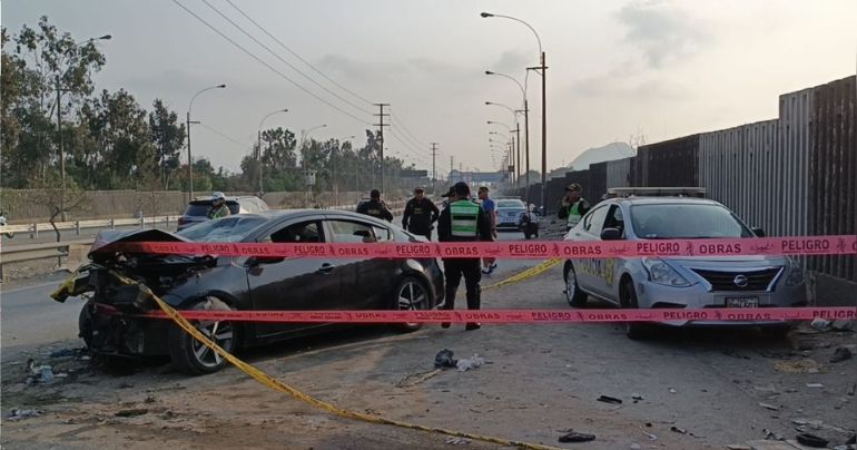 Dos adultos mayores fallecieron por accidente de tránsito en la autopista Ramiro Prialé