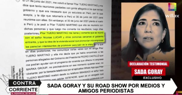 Caso Sada Goray: Mauricio Fernandini y Pilar Tijero recibieron dinero hasta en 5 oportunidades