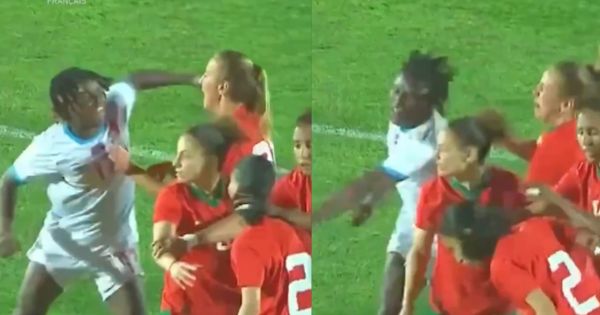 Futbolista de la selección femenina de Congo le propinó un puñete a su rival tras ser expulsada