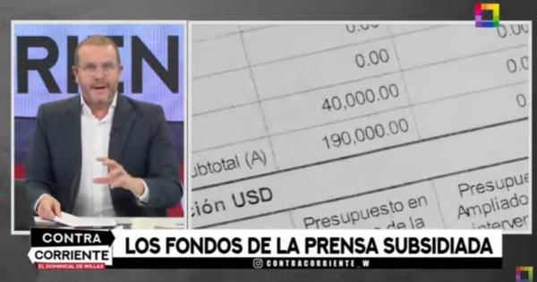 Thorndike sobre abultados financiamientos de IDL-Reporteros: "Simplemente reciben la plata y no reportan a nadie"