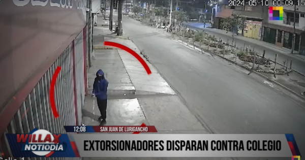 SJL: extorsionadores dispararon contra fachada de colegio tras exigir S/15 mil