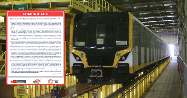 Portada: Línea 2 del Metro de Lima: MTC se pronuncia sobre autorización de Rafael López Aliaga para inicio de obras