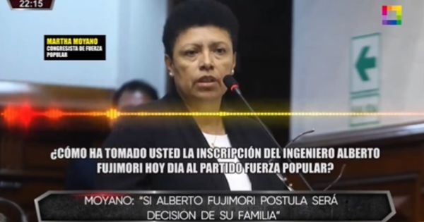 Portada: Congresista Martha Moyano: "Estoy muy feliz de ver a Alberto Fujimori afiliándose al partido"