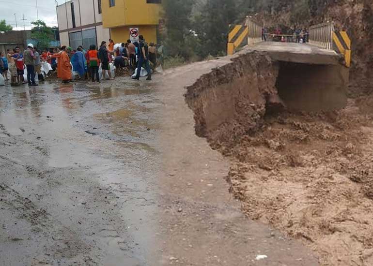 Portada: Intensa lluvias destruyen 3 puentes en Trujillo