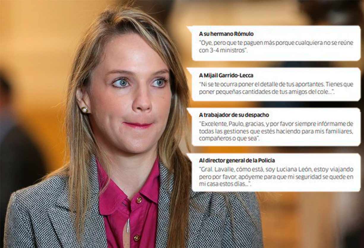 "Chats" revelan polémica gestión de Luciana León