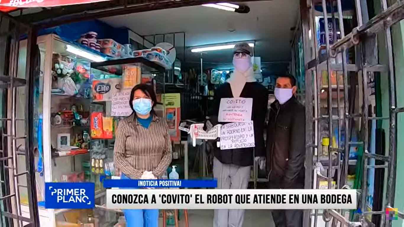 Conozca a Covito, el robot que atiende en una bodega en Breña