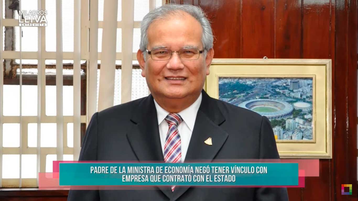 Portada: Informe Milagros Leiva Entrevista: Padre de Ministra María Antonieta Alva niega tener vínculo con empresa que contrató el Estado, pero declaración jurada lo desmiente