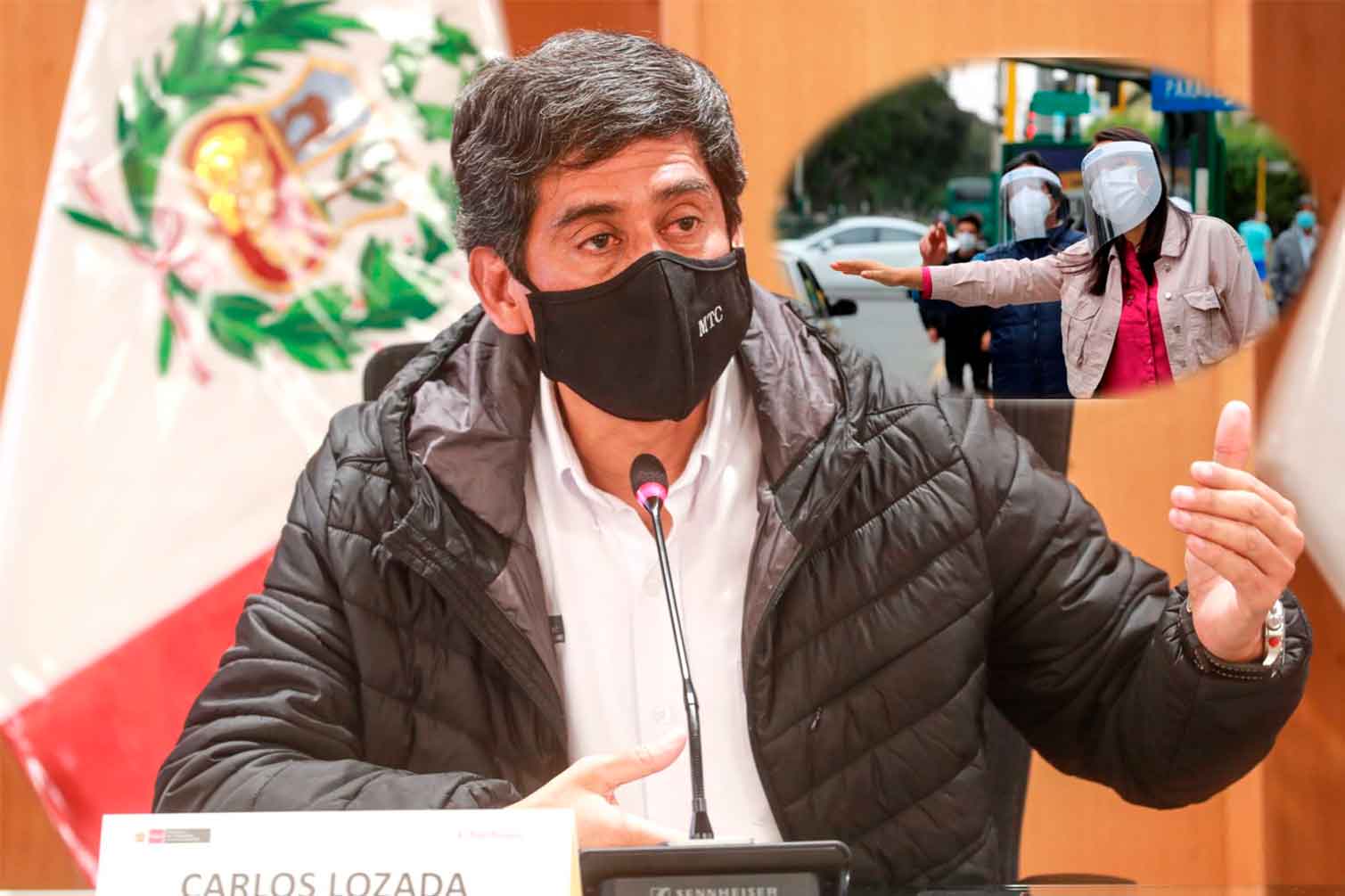 Portada: Carlos Lozada: uso de protectores faciales está en marcha blanca, después su uso será obligatorio