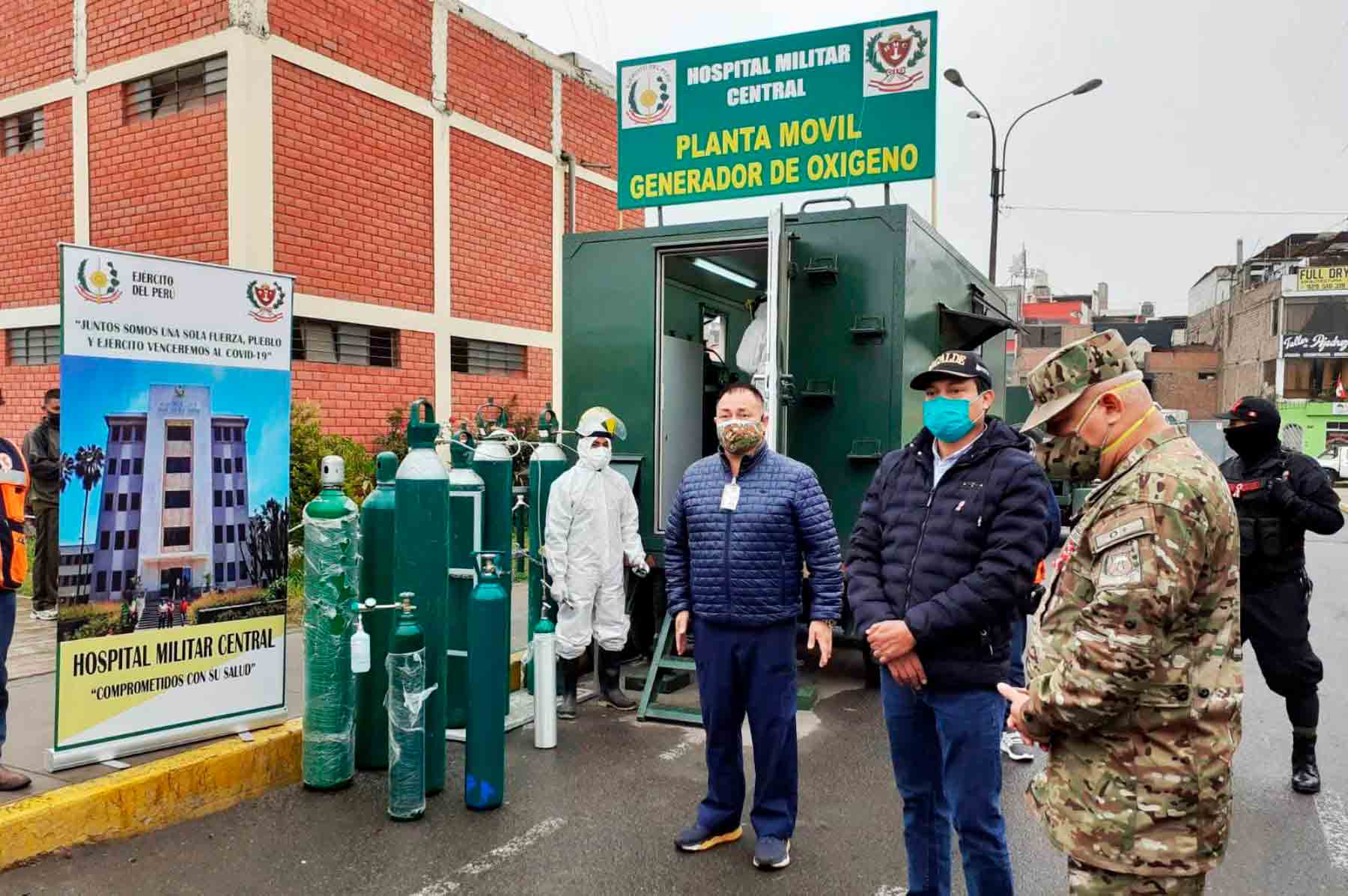 Portada: Ejército instaló planta móvil de oxígeno en el distrito de San Miguel