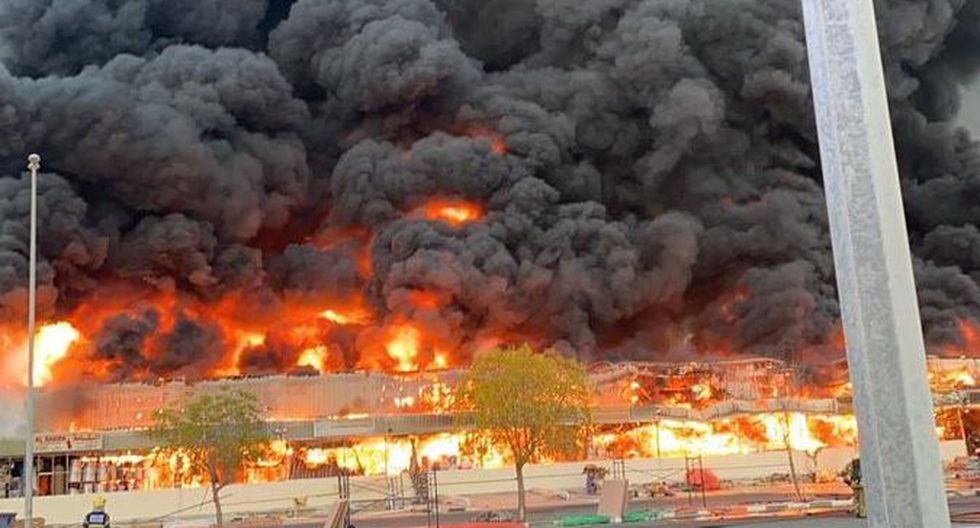 Portada: Emiratos Árabes: Reportan un fuerte incendio en un mercado de Ajmán