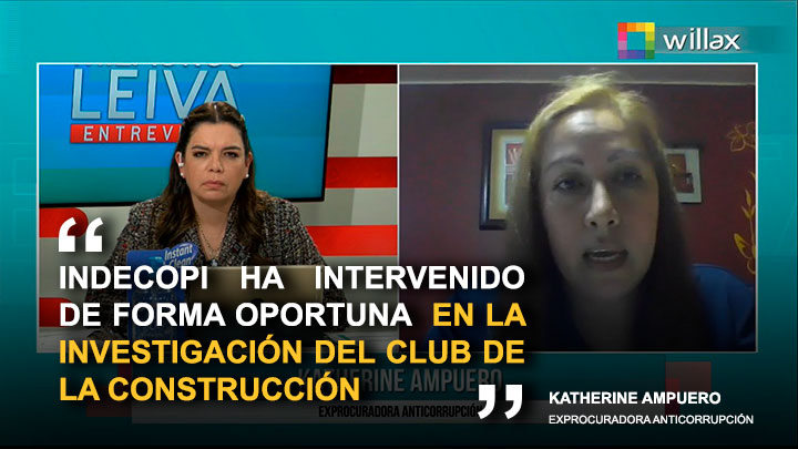 Katherine Ampuero: "Indecopi ha intervenido de forma oportuna en la investigación del Club de la Construcción"