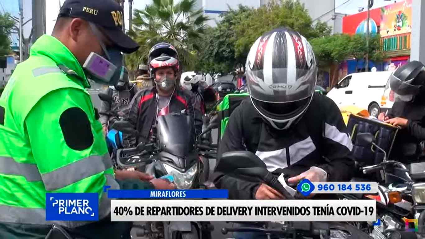 40% de repartidores de delivery intervenidos tenía Covid-19