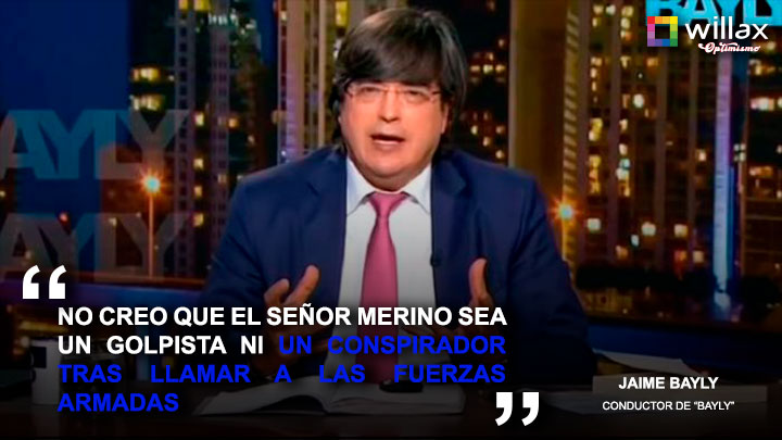 Portada: Bayly: "No creo que Merino sea un golpista ni un conspirador"