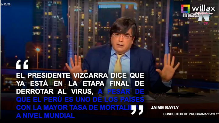 Bayly: "Vizcarra dice que ya está en la etapa final del virus, pero las cifras dicen otra cosa"