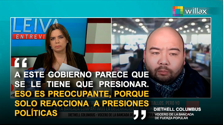 Diethell Columbus: "Este Gobierno parece reaccionar solo a presiones políticas"