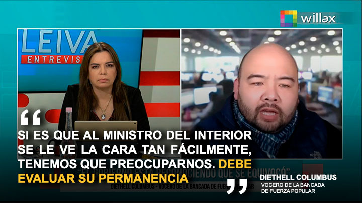 Diethell Columbus: "El ministro del Interior debe evaluar su permanencia"