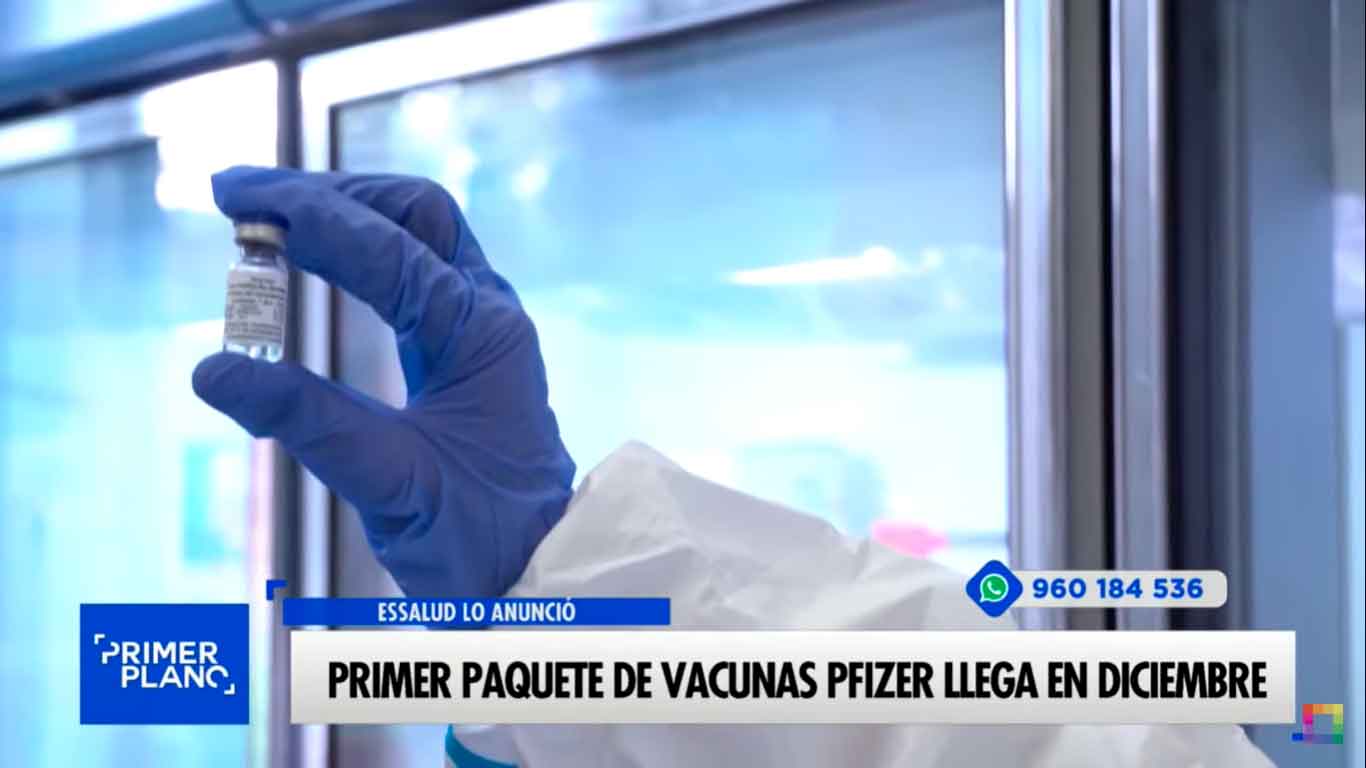 Portada: Primer paquete de vacunas Pfizer llega en diciembre