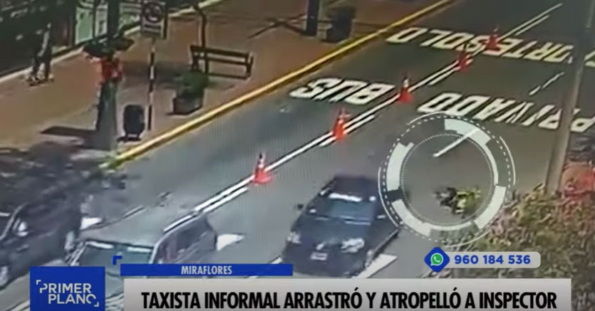 Taxista informal arrastró y atropelló a fiscalizador