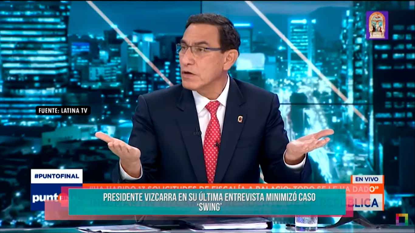 Presidente Vizcarra en su última entrevista minimizó caso Swing