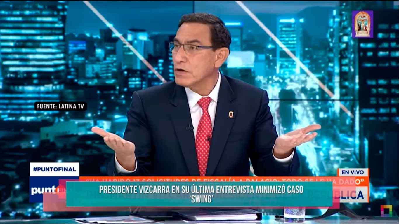 Portada: Presidente Vizcarra en su última entrevista minimizó caso Swing