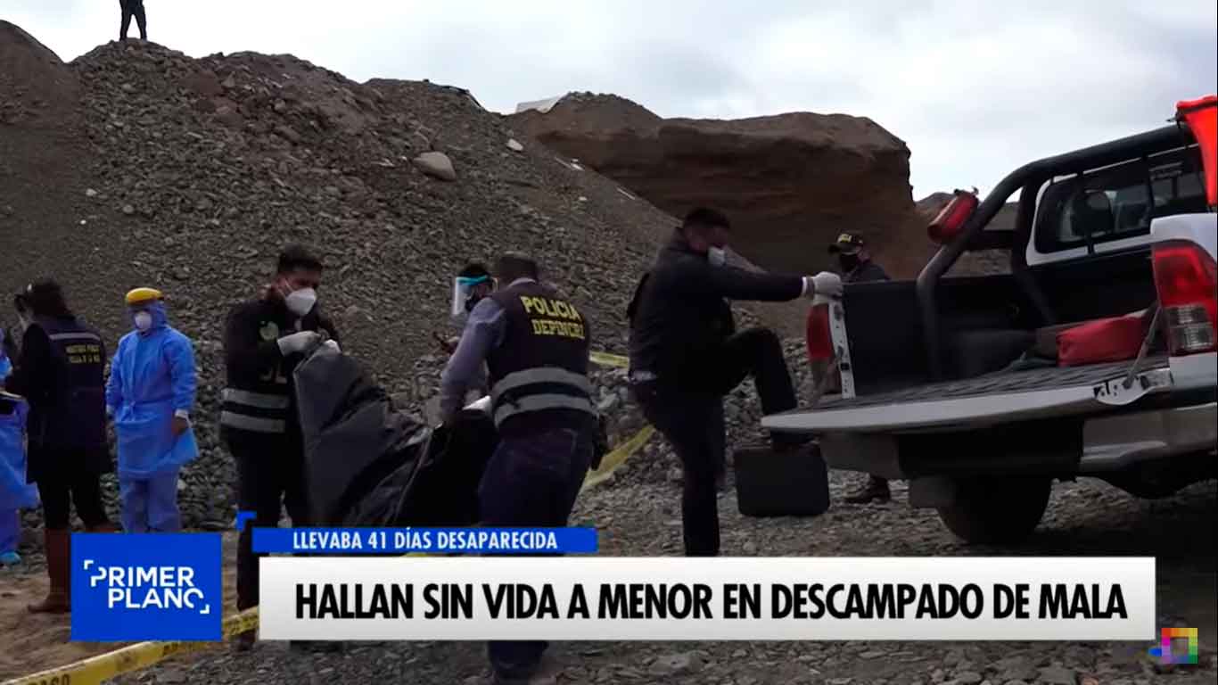 Portada: Hallan sin vida a menor en descampado de Mala