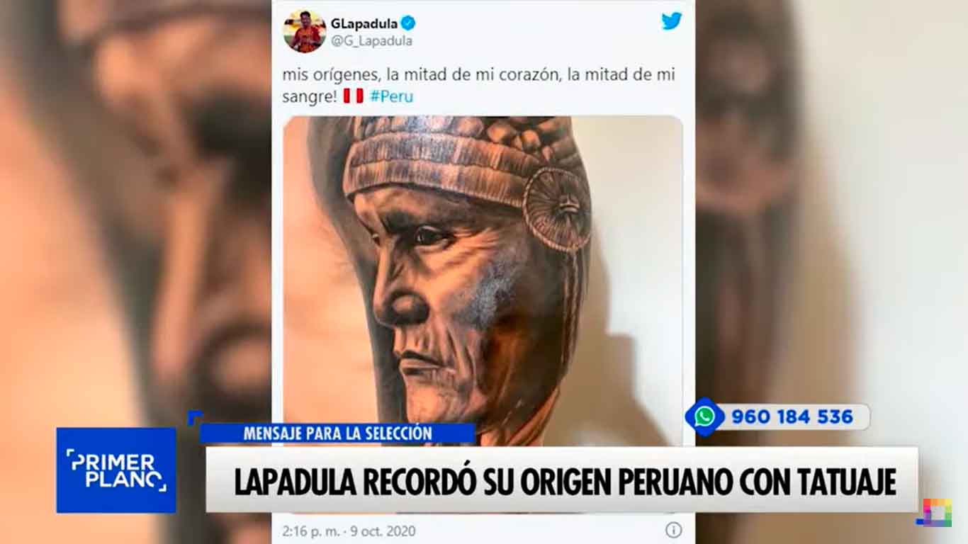Lapadula recordó su origen peruano con tatuaje