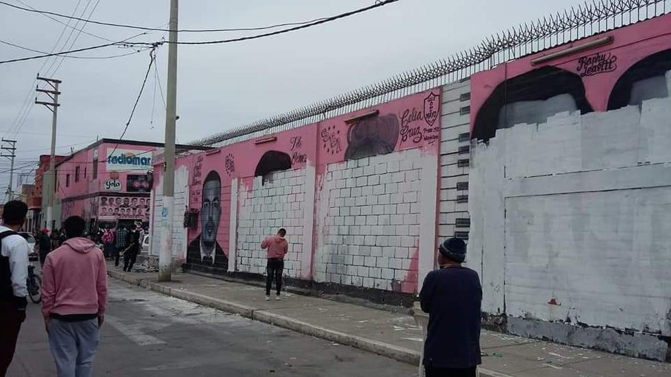 Pintan de blanco Las Caras de Atahualpa tras asesinato de Pussy, su promotor