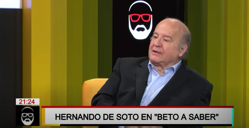 Portada: Hernando de Soto: “No estoy de acuerdo con la revisión de la constitución, estoy de acuerdo en revisar el derecho”
