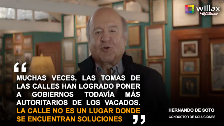 Portada: Hernando de Soto: "La calle no es un lugar donde se encuentran soluciones"