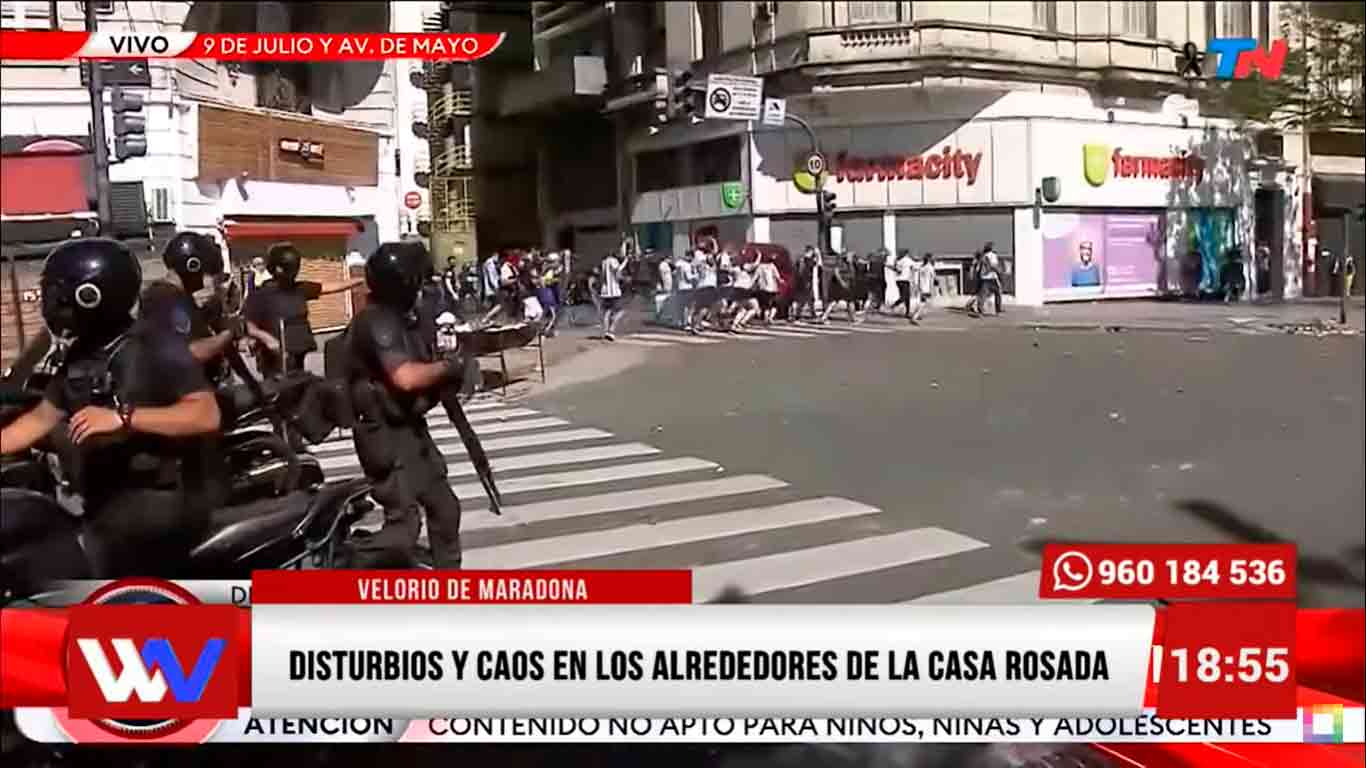 Disturbios y caos en los alrededores de la Casa Rosada