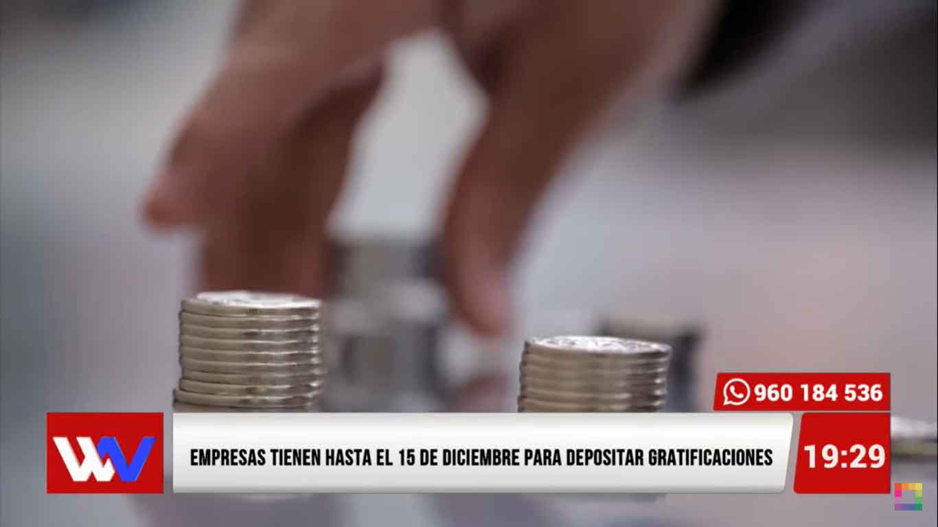 Portada: Empresas tienen hasta el 15 de diciembre para depositar gratificaciones