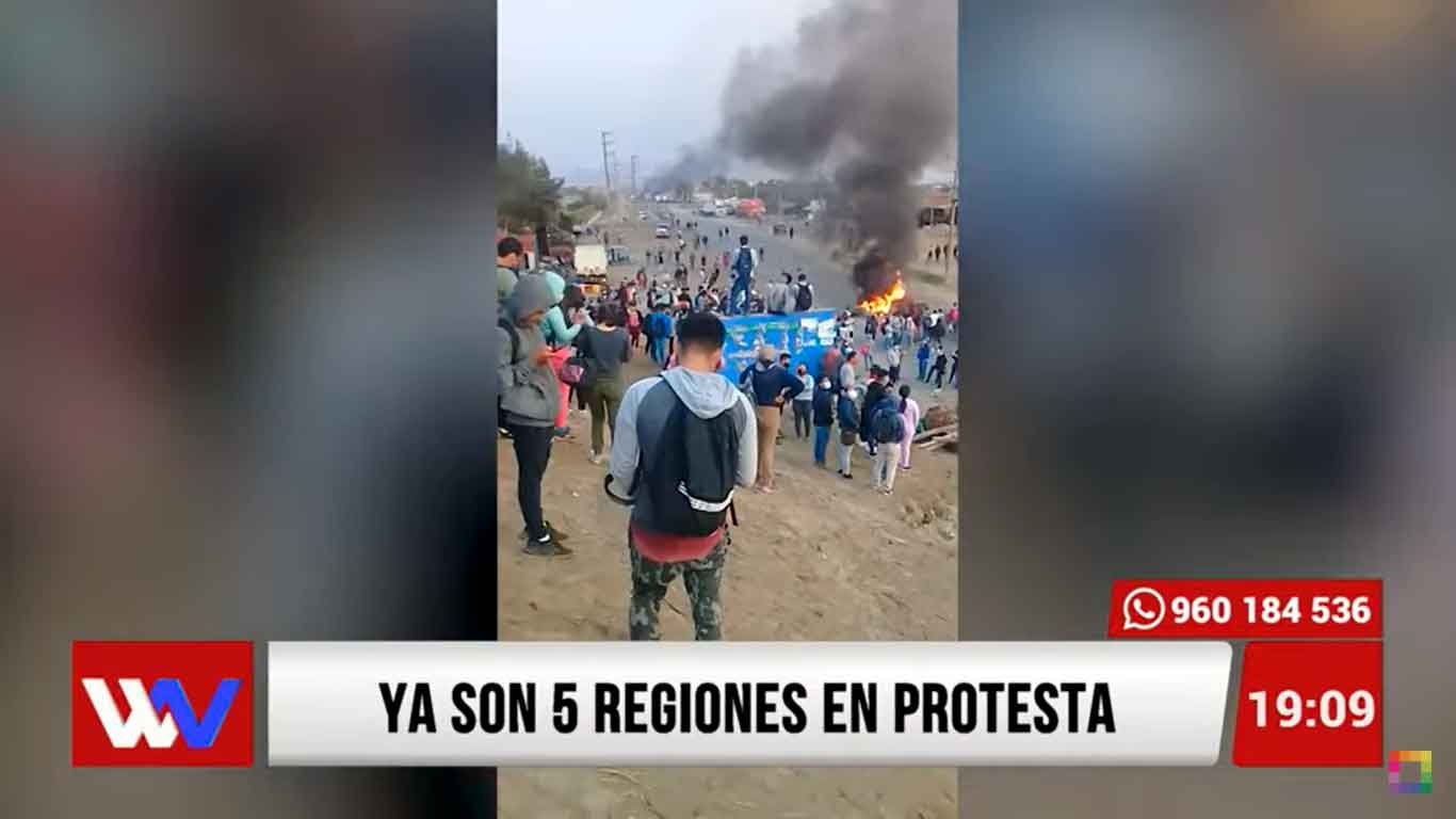 Ya son 5 regiones en protestas