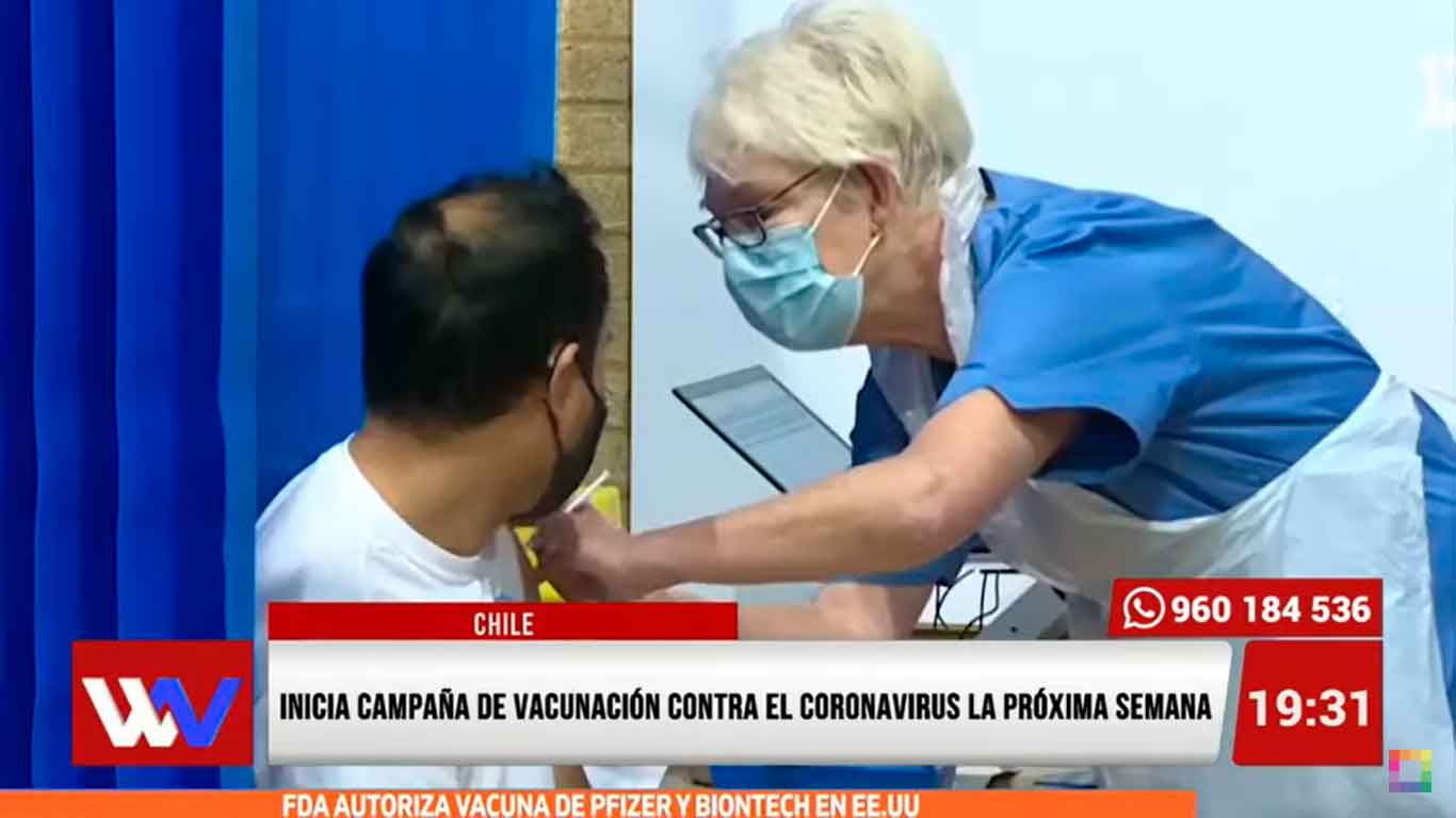 Chile inicia campaña de vacunación contra el coronavirus la próxima semana