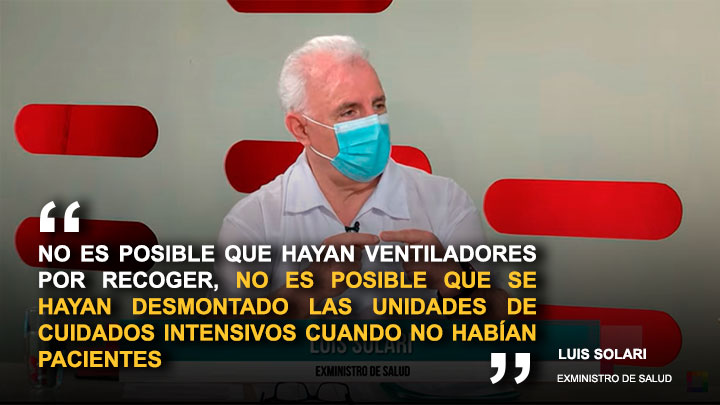 Portada: Luis Solari: "No es posible que hayan desmontado las Unidades de Cuidados Intensivos cuando no habían pacientes"