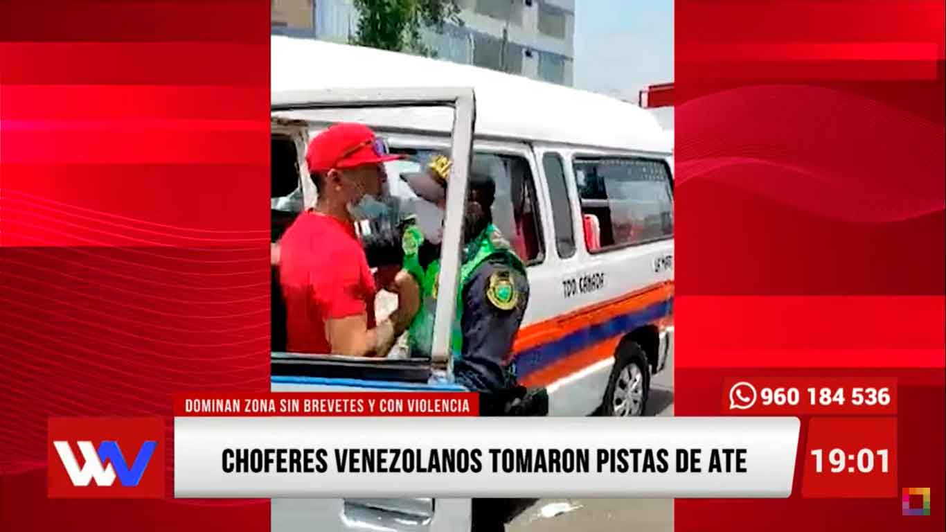 Choferes venezolanos tomaron pistas de Ate