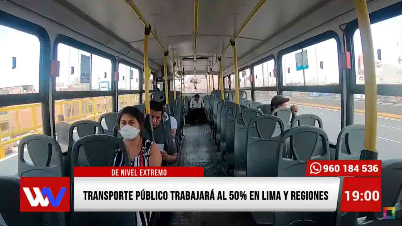 Transporte público trabajará al 50% en Lima y regiones
