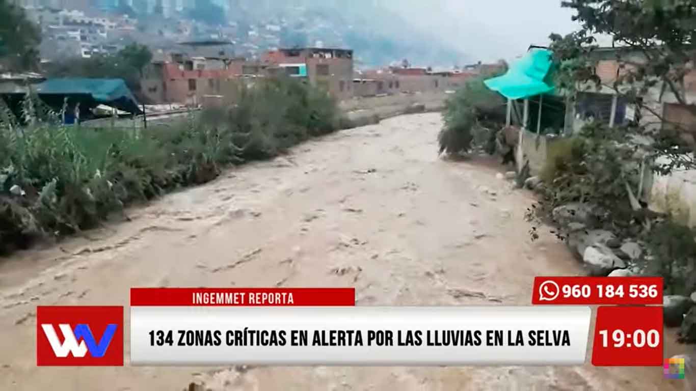 Portada: 134 zonas críticas en alerta por lluvias en la selva