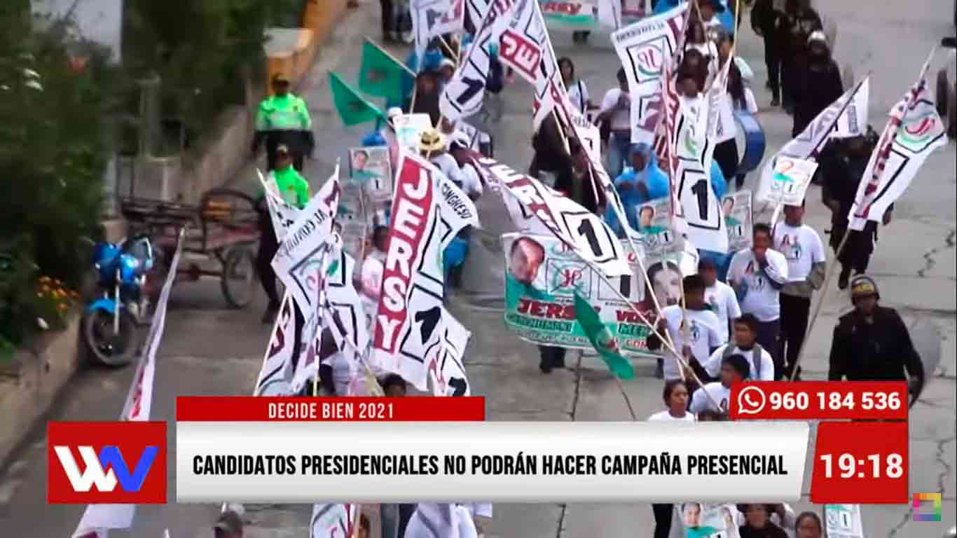 Portada: Candidatos presidenciales no podrán hacer campaña presencial