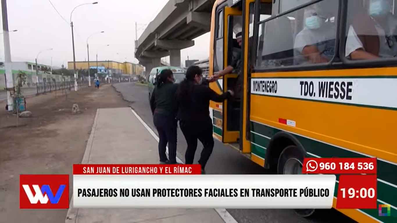 Pasajeros no usan protectores faciales en transporte público