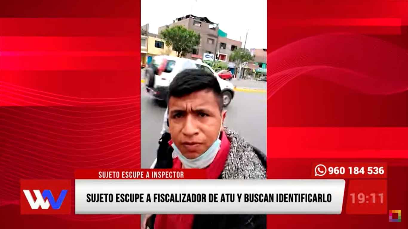 Sujeto escupe a fiscalizador de ATU y buscan identificarlo