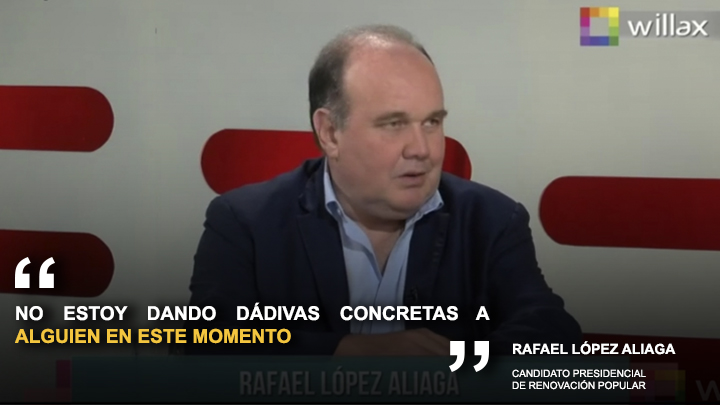 Rafael López Aliaga: "No estoy dando dádivas concretas a alguien en este momento"