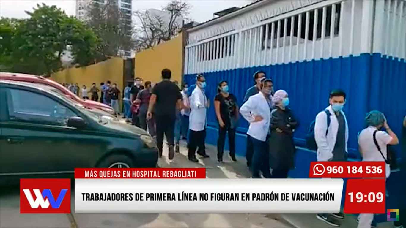 Portada: Trabajadores de primera línea no figuran en padrón de vacunación