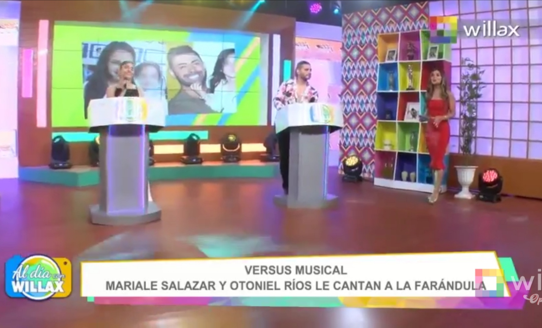 Al día con Willax: En el versus musical, Mariale Salazar y Otoniel Ríos le cantan a la farándula